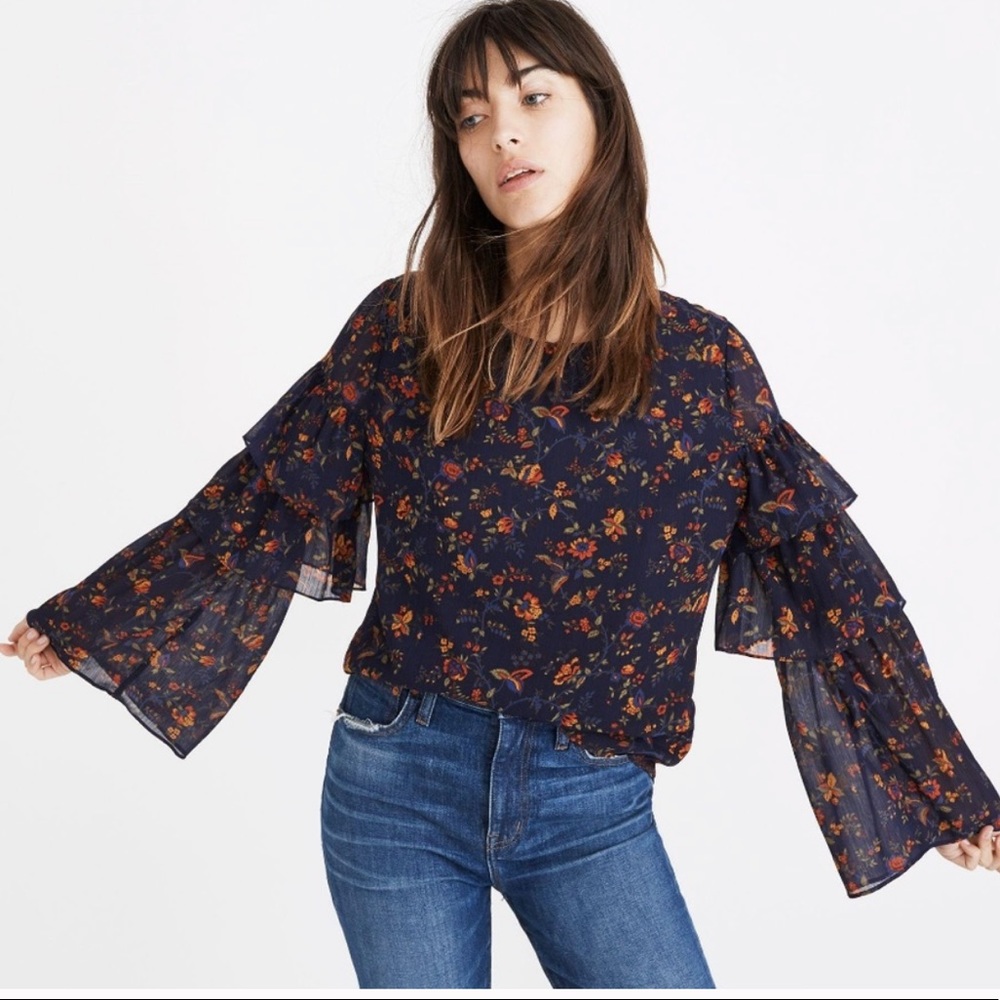 Madewell chiffon floral top
